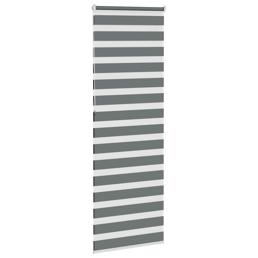 vidaXL Zebra Blind Dark Grey 70x230 cm Fabric Width 65,9 cm Polyester