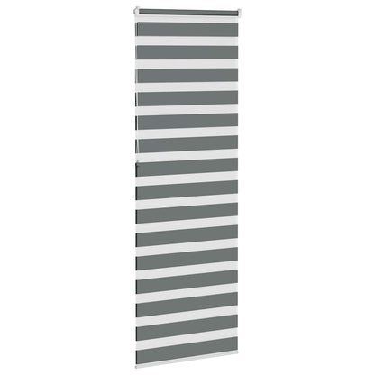 vidaXL Zebra Blind Dark Grey 70x230 cm Fabric Width 65,9 cm Polyester