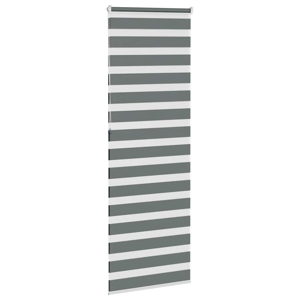 vidaXL Zebra Blind Dark Grey 90x230 cm Fabric Width 85,9 cm Polyester