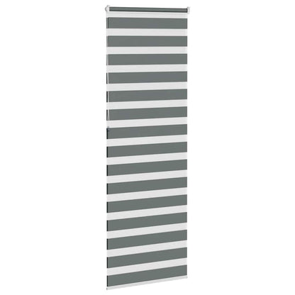 vidaXL Zebra Blind Dark Grey 90x230 cm Fabric Width 85,9 cm Polyester