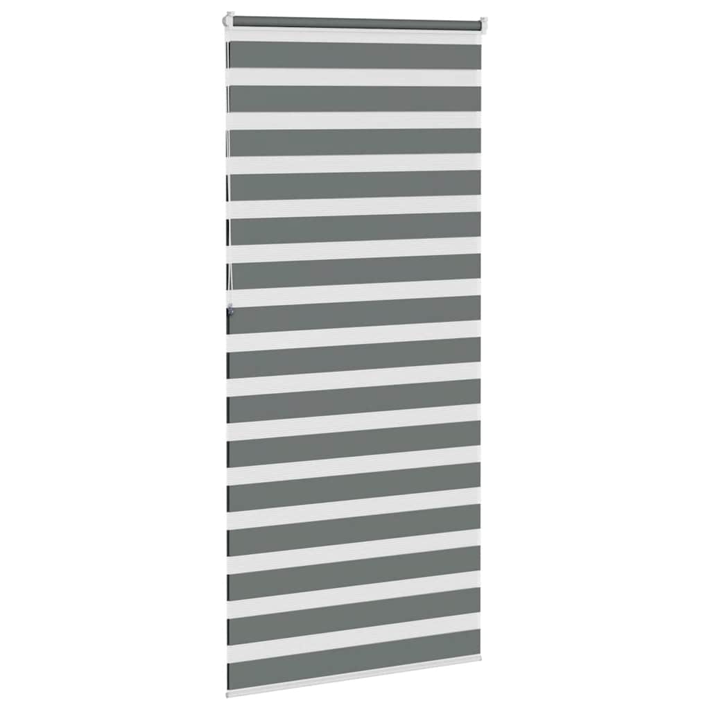 vidaXL Zebra Blind Dark Grey 95x230 cm Fabric Width 90,9 cm Polyester