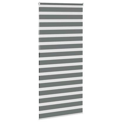 vidaXL Zebra Blind Dark Grey 95x230 cm Fabric Width 90,9 cm Polyester