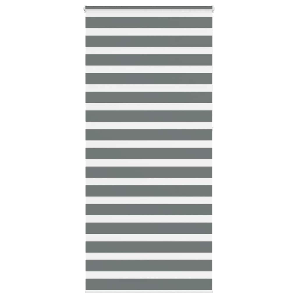 vidaXL Zebra Blind Dark Grey 105x230cm Fabric Width 100.9 cm Polyester