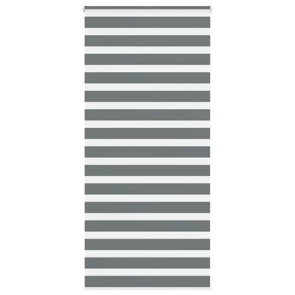 vidaXL Zebra Blind Dark Grey 110x230cm Fabric Width 105.9 cm Polyester
