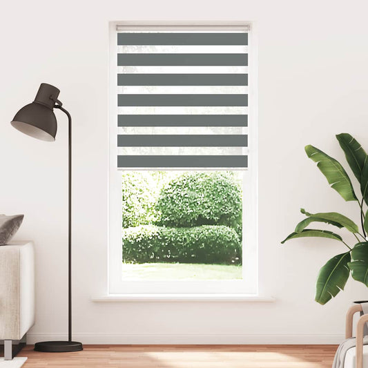 vidaXL Zebra Blind Dark Grey 110x230cm Fabric Width 105.9 cm Polyester