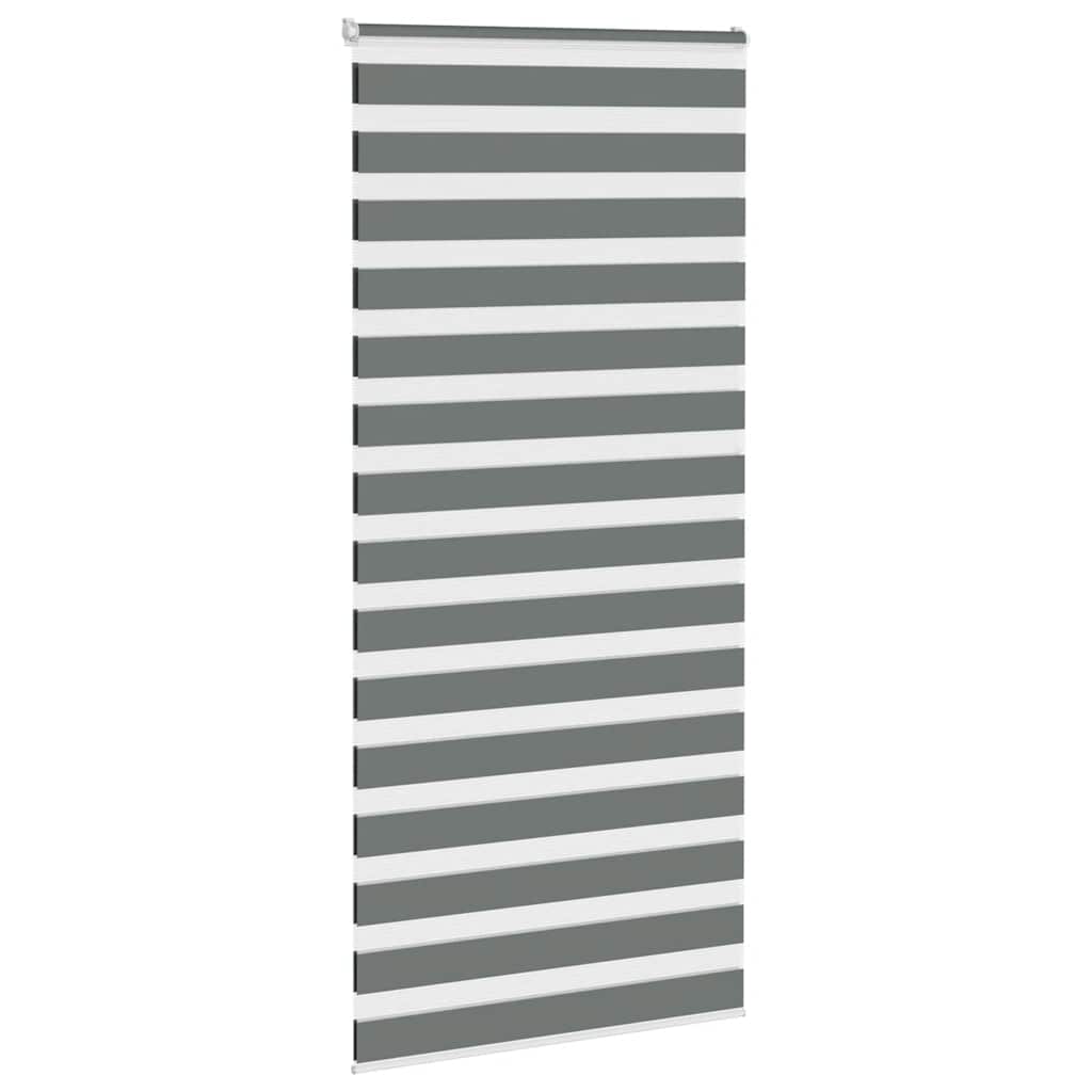 vidaXL Zebra Blind Dark Grey 110x230cm Fabric Width 105.9 cm Polyester