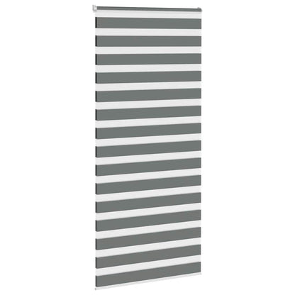 vidaXL Zebra Blind Dark Grey 110x230cm Fabric Width 105.9 cm Polyester