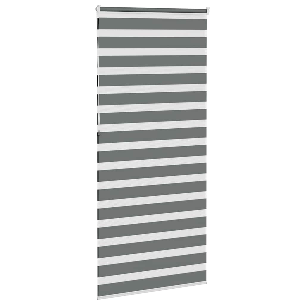 vidaXL Zebra Blind Dark Grey 110x230cm Fabric Width 105.9 cm Polyester