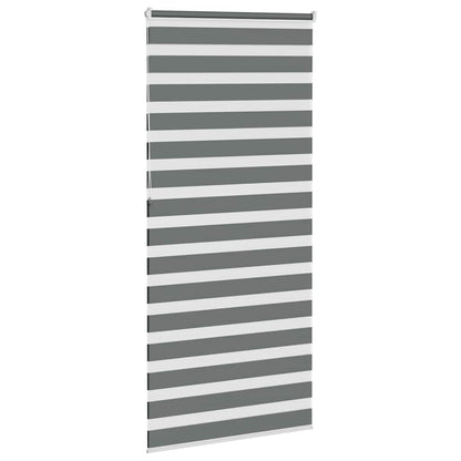 vidaXL Zebra Blind Dark Grey 110x230cm Fabric Width 105.9 cm Polyester