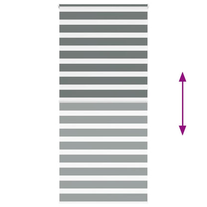 vidaXL Zebra Blind Dark Grey 110x230cm Fabric Width 105.9 cm Polyester