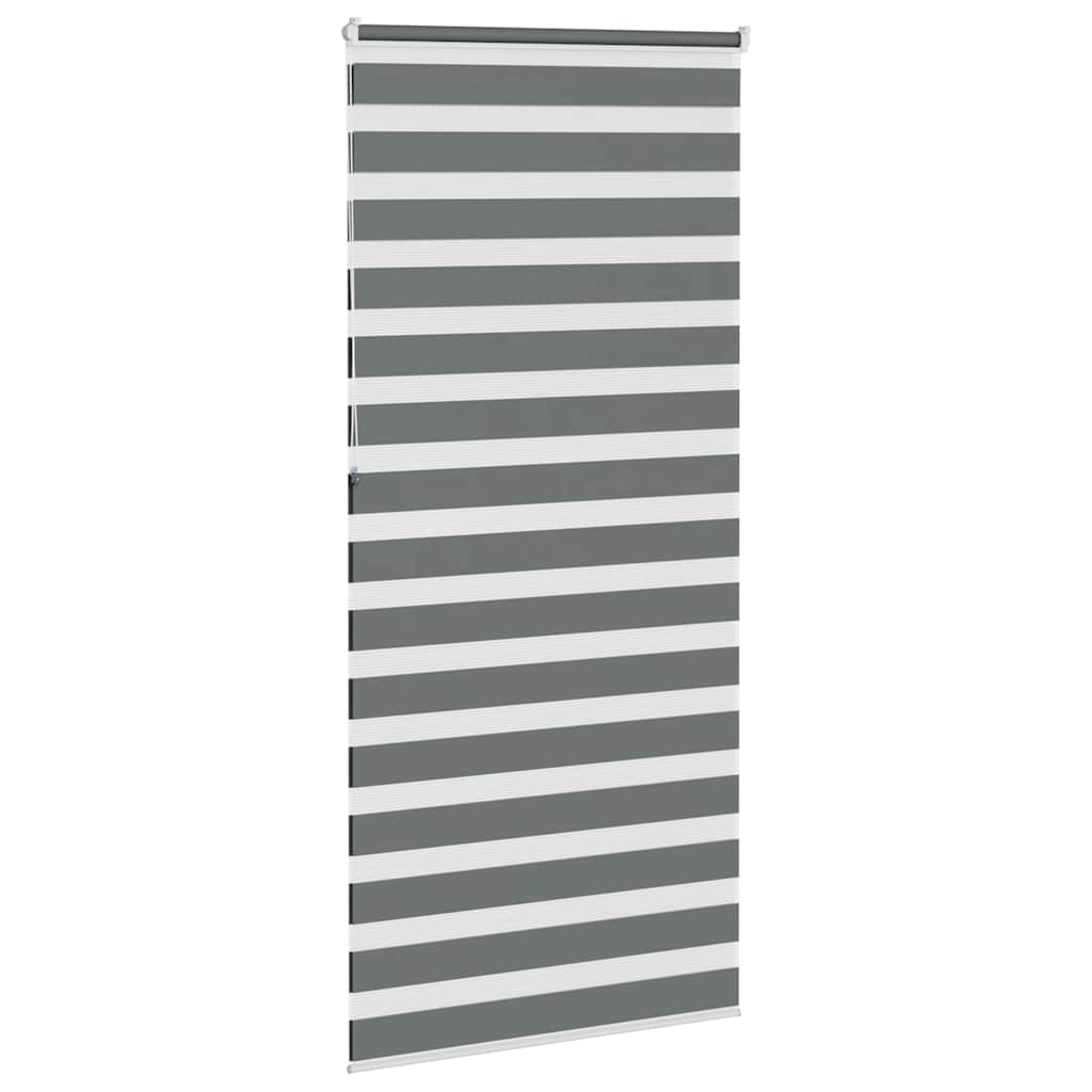 vidaXL Zebra Blind Dark Grey 115x230cm Fabric Width 110.9 cm Polyester