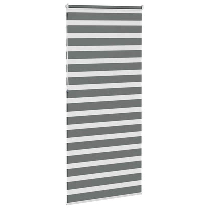 vidaXL Zebra Blind Dark Grey 115x230cm Fabric Width 110.9 cm Polyester