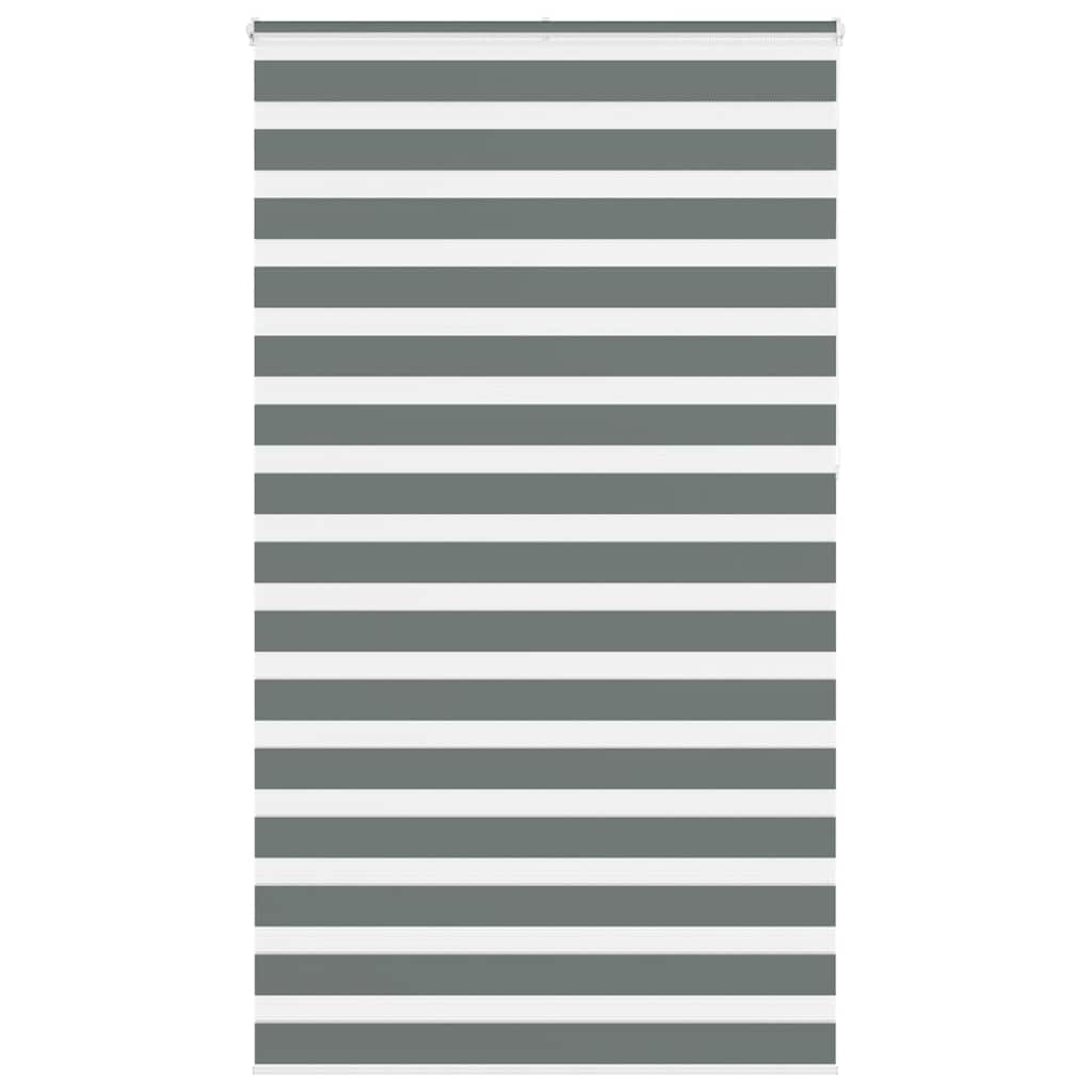 vidaXL Zebra Blind Dark Grey 120x230 cm Fabric Width 115.9 cm Polyester