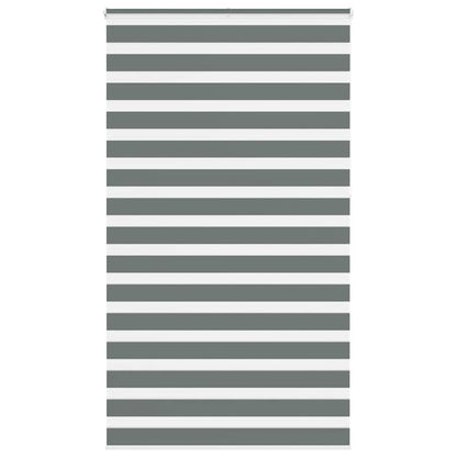 vidaXL Zebra Blind Dark Grey 120x230 cm Fabric Width 115.9 cm Polyester
