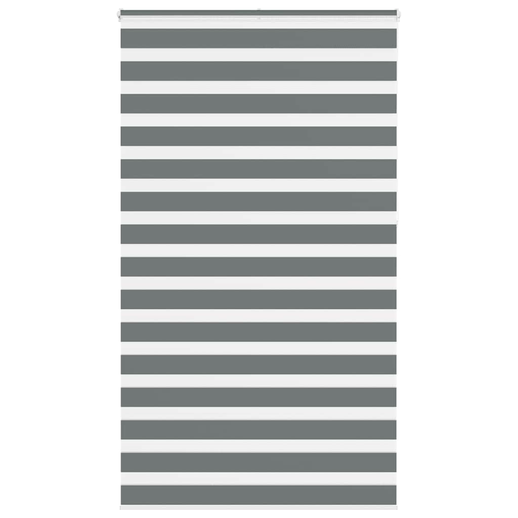 vidaXL Zebra Blind Dark Grey 125x230 cm Fabric Width 120.9 cm Polyester