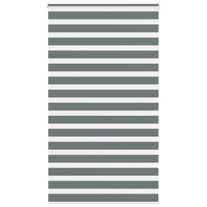 vidaXL Zebra Blind Dark Grey 125x230 cm Fabric Width 120.9 cm Polyester