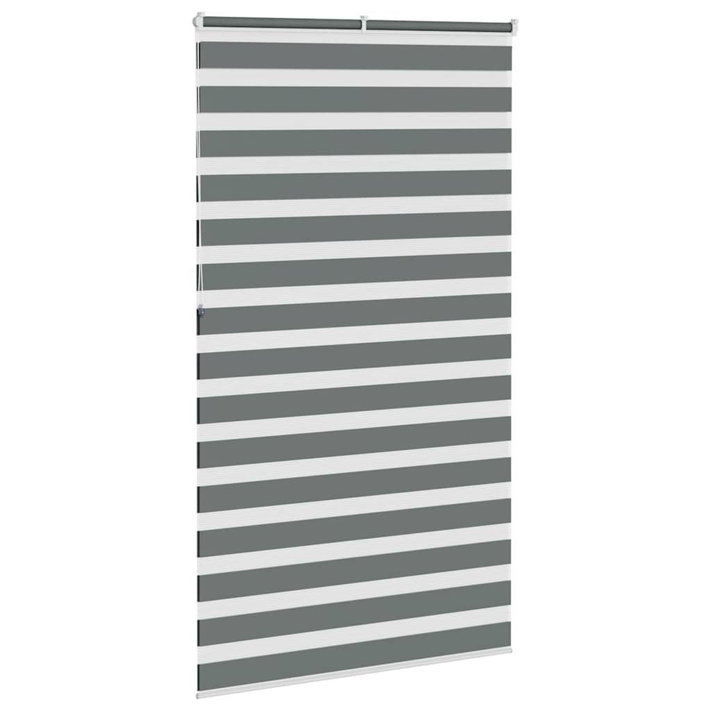 vidaXL Zebra Blind Dark Grey 130x230cm Fabric Width 125.9 cm Polyester