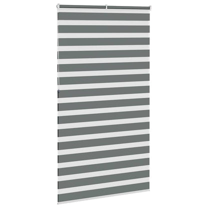 vidaXL Zebra Blind Dark Grey 130x230cm Fabric Width 125.9 cm Polyester