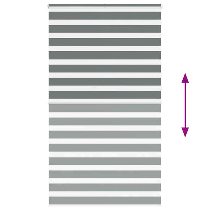 vidaXL Zebra Blind Dark Grey 130x230 cm Fabric Width 125.9 cm Polyester