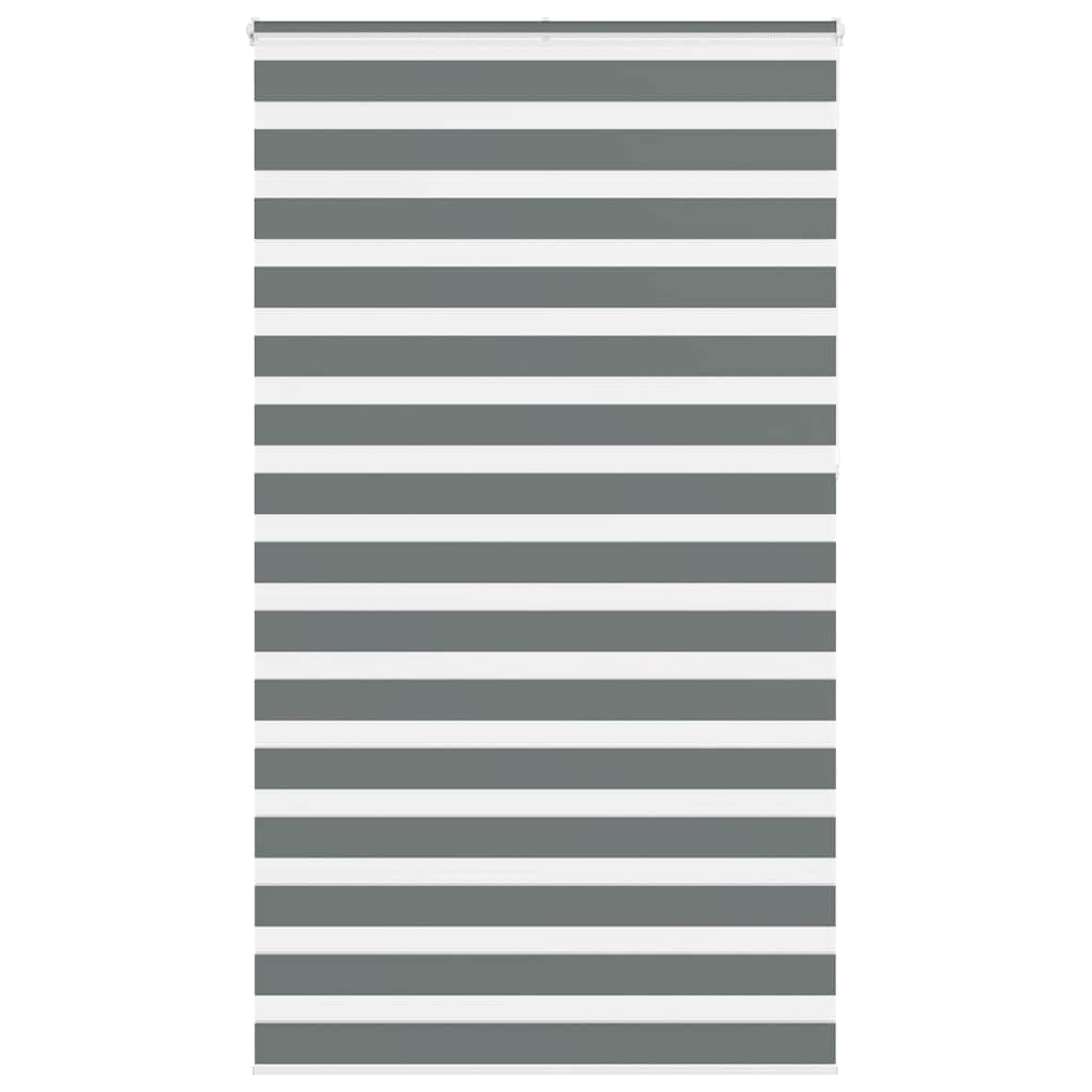 vidaXL Zebra Blind Dark Grey 135x230cm Fabric Width 130.9 cm Polyester