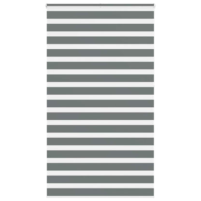 vidaXL Zebra Blind Dark Grey 135x230 cm Fabric Width 130.9 cm Polyester