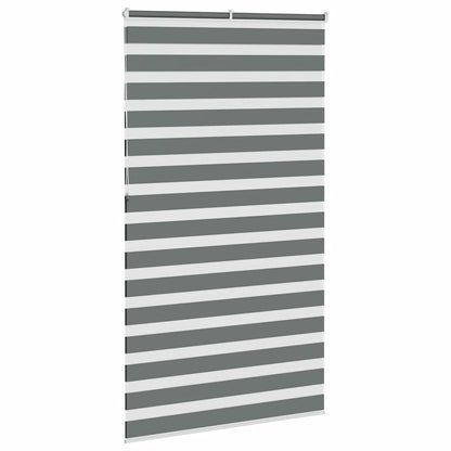 vidaXL Zebra Blind Dark Grey 135x230cm Fabric Width 130.9 cm Polyester