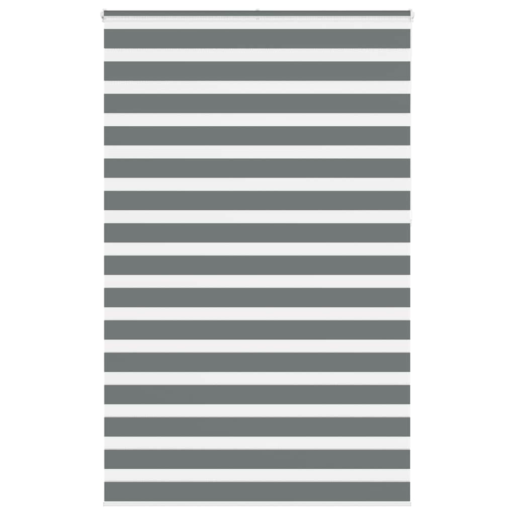 vidaXL Zebra Blind Dark Grey 140x230 cm Fabric Width 135.9 cm Polyester
