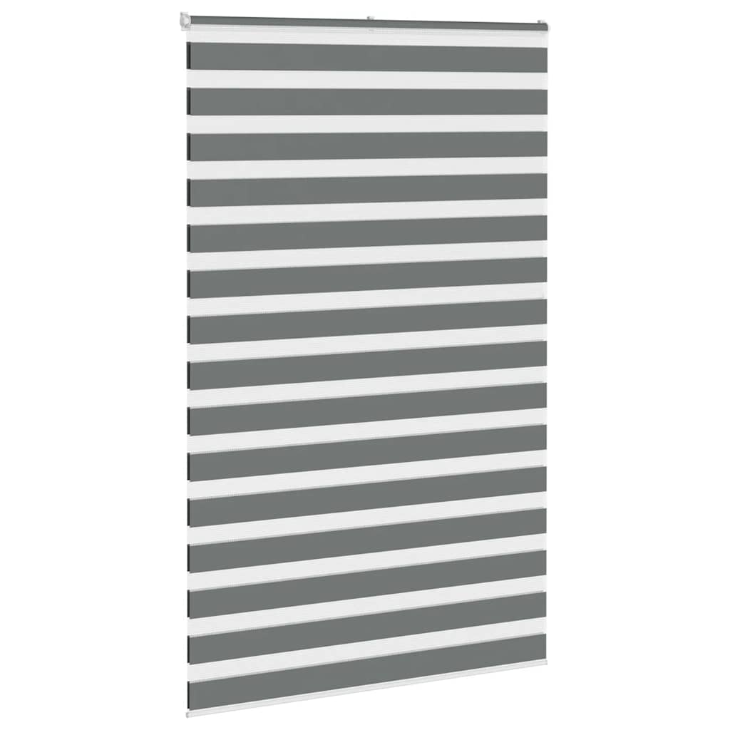vidaXL Zebra Blind Dark Grey 140x230cm Fabric Width 135.9 cm Polyester
