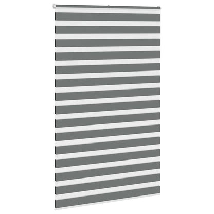 vidaXL Zebra Blind Dark Grey 140x230cm Fabric Width 135.9 cm Polyester