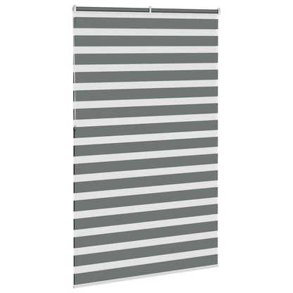 vidaXL Zebra Blind Dark Grey 140x230cm Fabric Width 135.9 cm Polyester