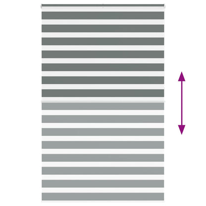 vidaXL Zebra Blind Dark Grey 140x230 cm Fabric Width 135.9 cm Polyester