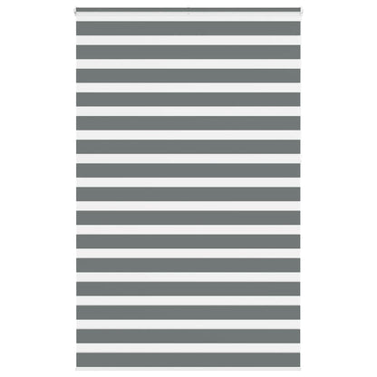vidaXL Zebra Blind Dark Grey 145x230 cm Fabric Width 140.9 cm Polyester