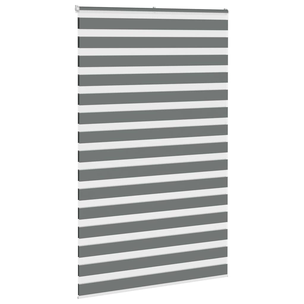 vidaXL Zebra Blind Dark Grey 145x230cm Fabric Width 140.9 cm Polyester