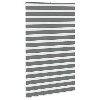 vidaXL Zebra Blind Dark Grey 145x230cm Fabric Width 140.9 cm Polyester