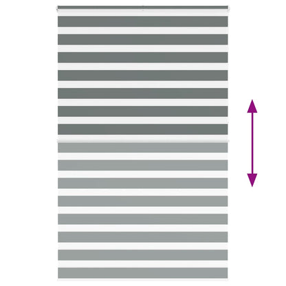 vidaXL Zebra Blind Dark Grey 145x230 cm Fabric Width 140.9 cm Polyester
