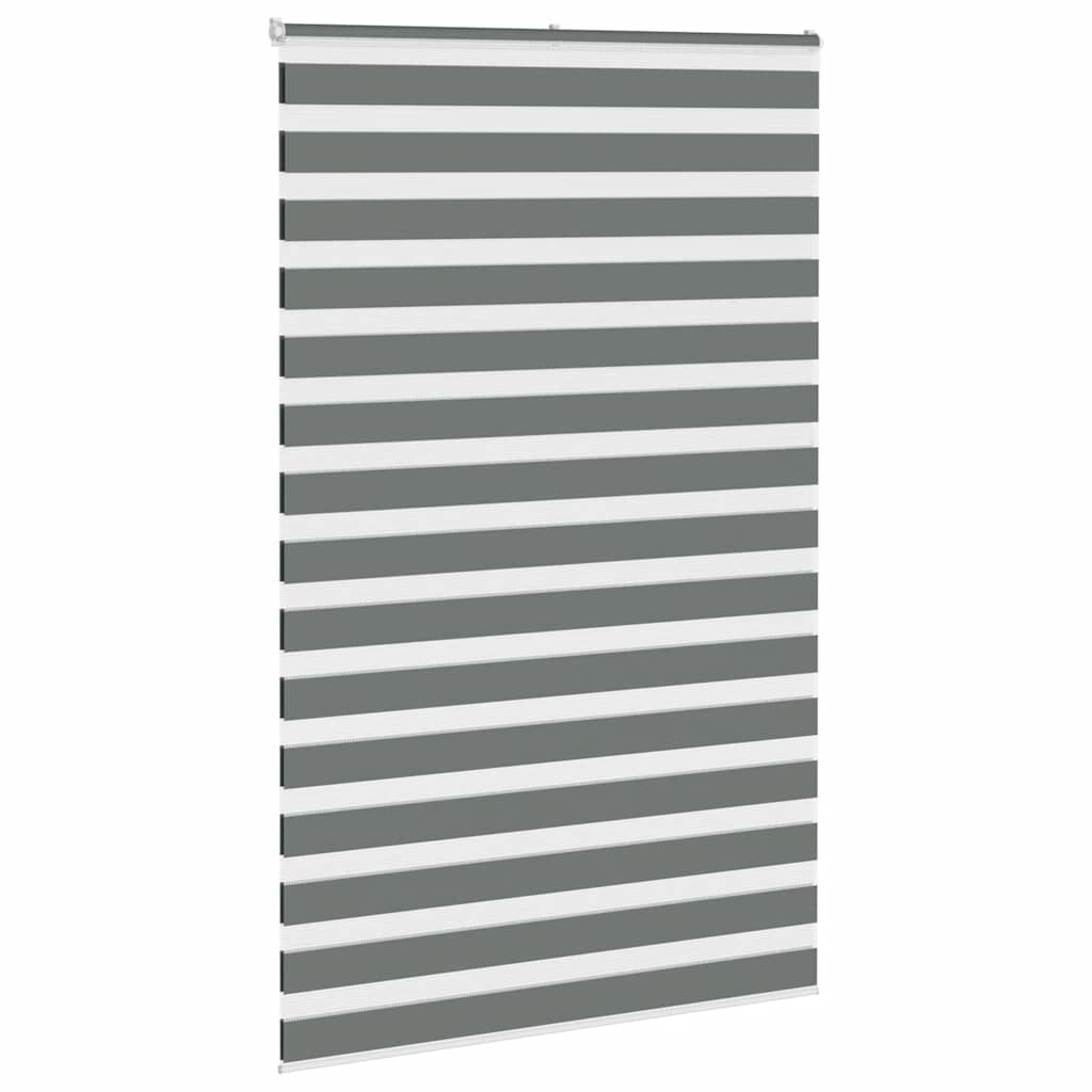 vidaXL Zebra Blind Dark Grey 150x230cm Fabric Width 145.9 cm Polyester