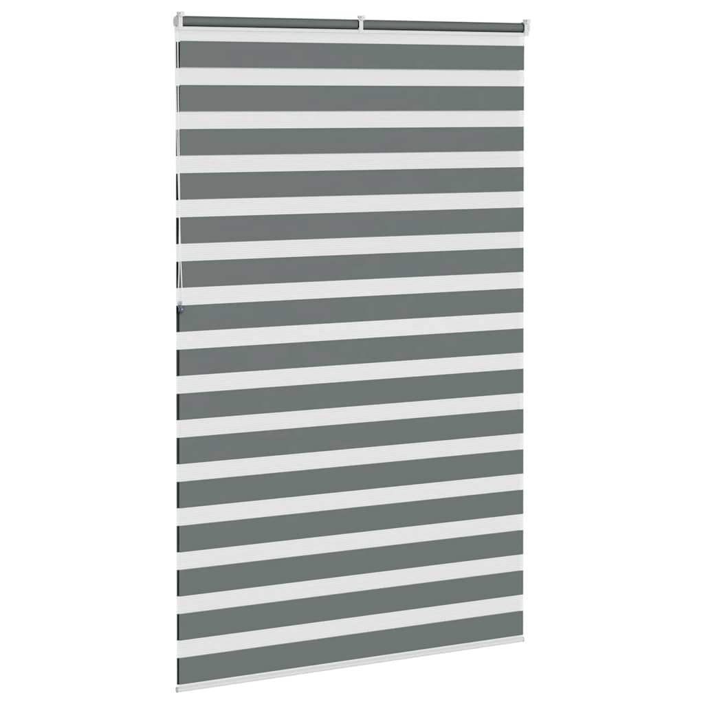 vidaXL Zebra Blind Dark Grey 150x230cm Fabric Width 145.9 cm Polyester