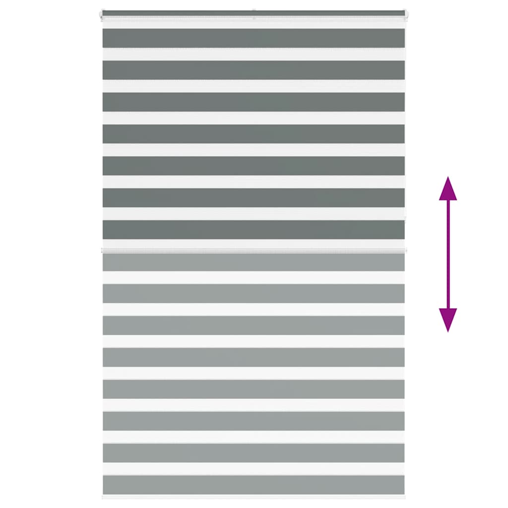 vidaXL Zebra Blind Dark Grey 150x230 cm Fabric Width 145.9 cm Polyester