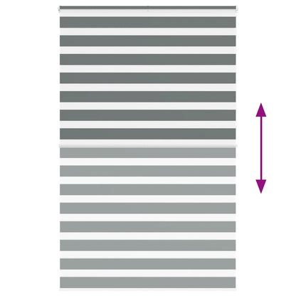 vidaXL Zebra Blind Dark Grey 150x230 cm Fabric Width 145.9 cm Polyester