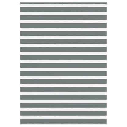 vidaXL Zebra Blind Dark Grey 155x230 cm Fabric Width 150.9 cm Polyester