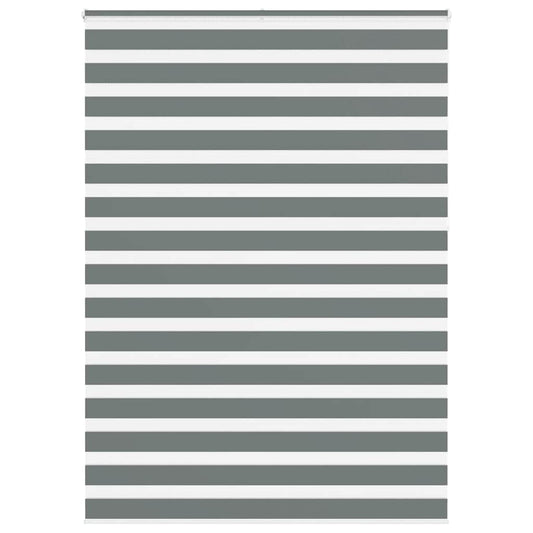 vidaXL Zebra Blind Dark Grey 155x230 cm Fabric Width 150.9 cm Polyester