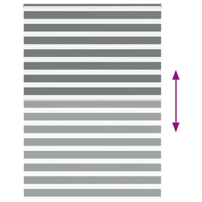 vidaXL Zebra Blind Dark Grey 155x230 cm Fabric Width 150.9 cm Polyester