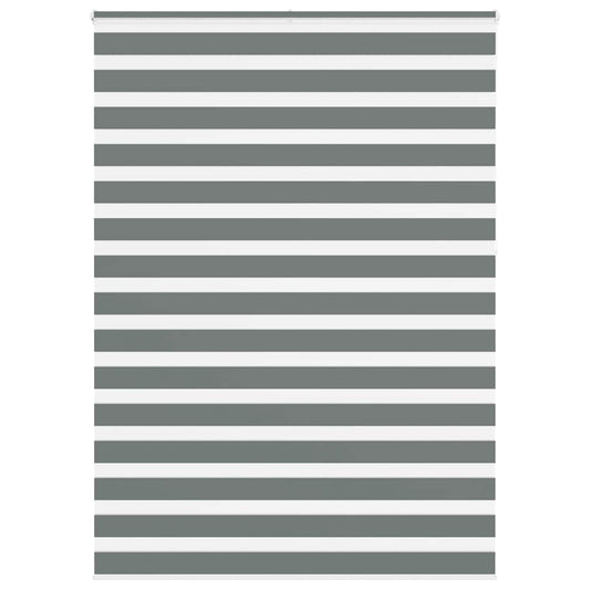 vidaXL Zebra Blind Dark Grey 160x230 cm Fabric Width 155.9 cm Polyester