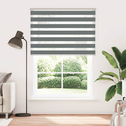 vidaXL Zebra Blind Dark Grey 160x230cm Fabric Width 155.9 cm Polyester