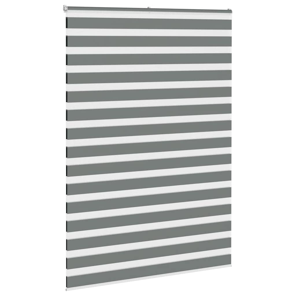 vidaXL Zebra Blind Dark Grey 160x230cm Fabric Width 155.9 cm Polyester