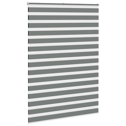 vidaXL Zebra Blind Dark Grey 160x230cm Fabric Width 155.9 cm Polyester