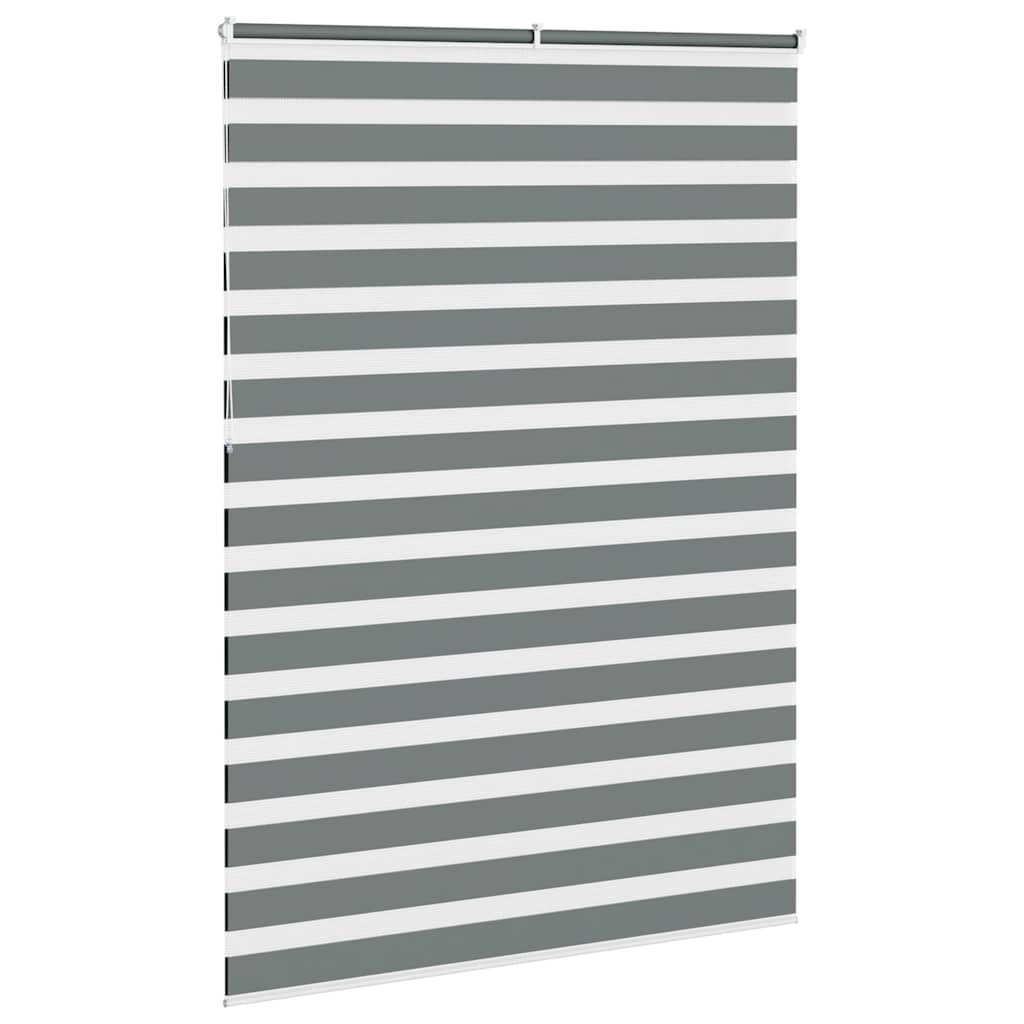 vidaXL Zebra Blind Dark Grey 160x230cm Fabric Width 155.9 cm Polyester