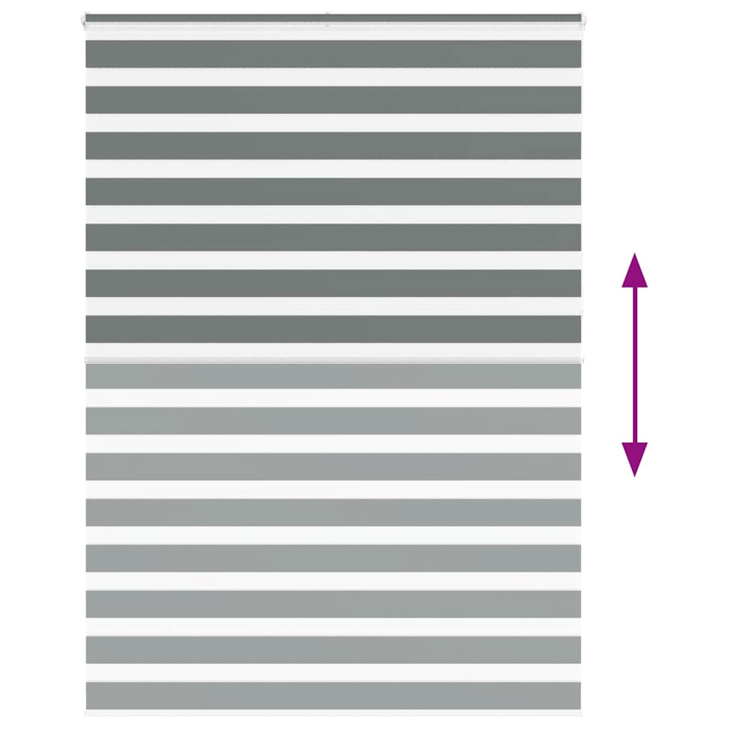 vidaXL Zebra Blind Dark Grey 160x230cm Fabric Width 155.9 cm Polyester