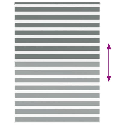 vidaXL Zebra Blind Dark Grey 160x230cm Fabric Width 155.9 cm Polyester