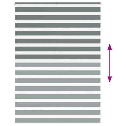 vidaXL Zebra Blind Dark Grey 165x230 cm Fabric Width 160.9 cm Polyester